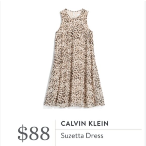 NWT Stitch Fix Calvin Klein | Suzetta Leopard Print Dress Size 12 - Picture 2 of 7